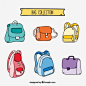 Genial colección de diferentes tipos de mochilas | Vector Gratis
