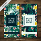 Tropical vegetation sale banners  Free Vector