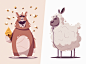 Bear and sheep | Diffy by Dmitry Mòói on Dribbble