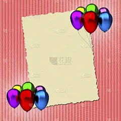 彩色气球生日贺卡