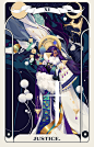 Tarot-Justice, ドドコ : I have always wanted do a set of illustrations for the Tarot card series, and put different themes, emotions and stories in each card. This is the first one, I don't want an absolute justice theme as our fixed impression about it, so 