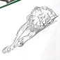 在野生动物中转站非营利动物保护区取材于正在打盹的狮子。 @wwaystation #blackwingpencil #waystationsketchparty http://bit.ly/2StgnoP
