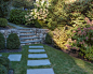 Weston Pool Terrace : A severely sloped back yard called for substantial retaining walls to allow for a pool to be sited within the property setbacks. Full plantings help to minimize the impact of the wall from the house