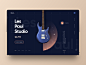 Gibson - Guitar Store Web UI les paul instruments dark illustration clea design marketing business 2018 trends music product colorful web design header gibson guitar shopping website landing page ecommerce hiwow