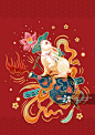 吉祥八仙纹-福耳兔图片素材