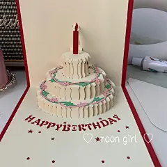 *月神少女*高级感blingbling立体生日蛋糕生日贺卡-淘宝网