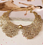 #SheInside Gold Bead Collar necklace - Sheinside.com