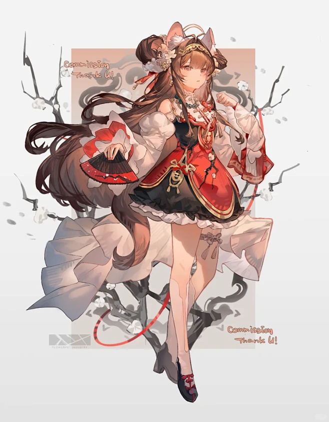 可爱立绘|百变造型日系人物创作图片_旗袍。国风图片素材-花瓣网