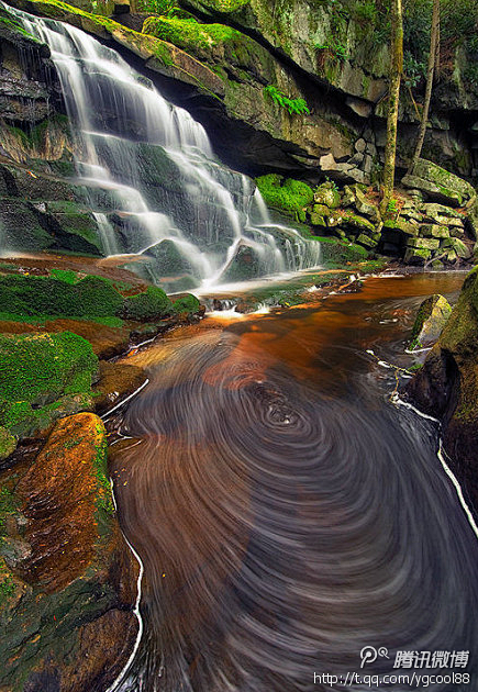 黑水瀑布州立公园的漩涡，好有几何美感，天...