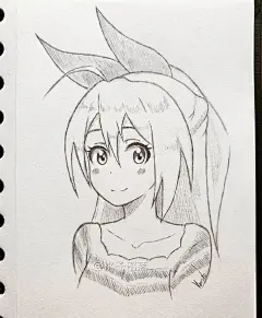 ✅很简单的纯铅笔漫画素描图，虽然造型不算很准确，但是作为平时的练习还算有趣的！#手绘,漫画,简笔卡通画# @微博美学