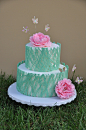 Butterflies and Flowers Cake ~ so pretty!