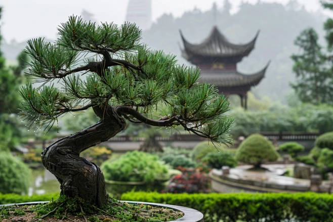 松柏盆景高清图片-花瓣网