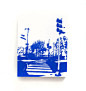 Philadelphia City Crosswalk Canvas (White w/ Blue) Screenprint/Painting, Philadelphia Wall Art