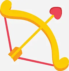 黄色情人节丘比特弓箭png免抠素材_新图网 https://ixintu.com 丘比特之弓 爱情 婚庆 浪漫 LOVE 爱神弓箭