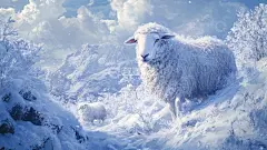 圣诞节小羊壁纸高清模板免费下载-趣麦麦图