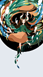 124243_飞奔的面条__插画师作品_涂鸦王国gracg.com