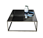 Coffee table / contemporary / glass / lacquered metal - QUADRO - Sovet