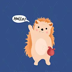 打招呼的小刺猬高清模板免费下载-趣麦麦图