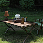 springhill户外露营蛋卷桌折叠桌子 实木便携式野营野餐桌椅套装-淘宝网