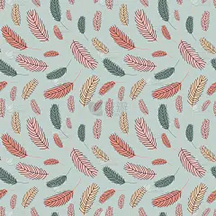 鸟羽毛无缝图案。鸡毛复活节图案。矢量平面插图。设计纺织品，包装，包装，贺卡，纸张，印刷。