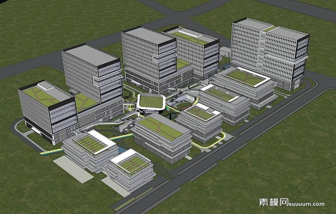 现代产业园SU模型下载_sketchup...