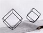 简约铁艺不规则几何体摆件抽象黑色金属体创意正方体切角方装饰品-淘宝网