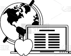 黑白图片,学校用品,可爱的,创造力,传统,重返校园,概念,教育,设计