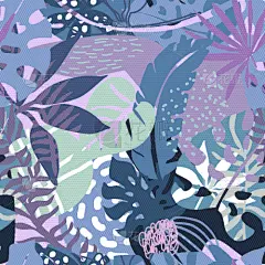 四方连续纹样,热带的花,纺织品,干酪藤,植物群,现代,自然美,春天,装饰物,花
