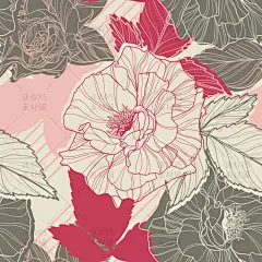 [编号233]love米粉色玫瑰花镂空线条花朵轮廓矢量AI卡片设计素材-淘宝网