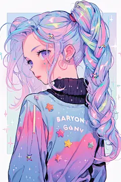 珊瑚色夏日扁平风多巴胺女孩穿搭人物插画