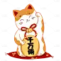 手绘-卡通招财猫动物贴纸4