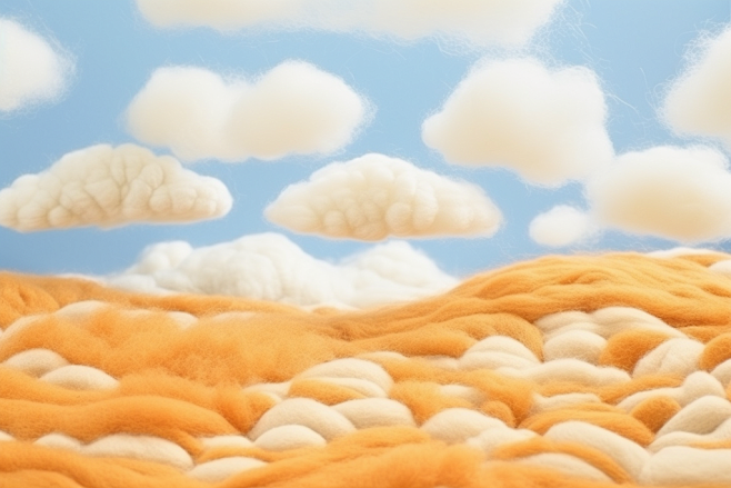 毛绒风秋季自然风景插画背景图