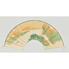 352 魏云飞 青绿山水扇面 双面