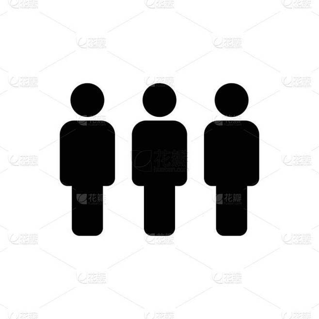 人的矢量图标。人的象征。工作小组,人流矢量图解图标.一群人被孤立的象形文字。人物形象图解- -人群的