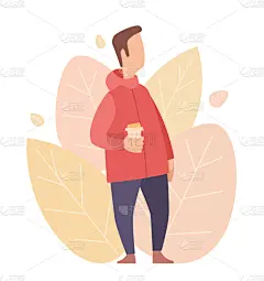 秋天,人,一个人,十月,贺卡,背景分离,模板,儿童,植物,户外