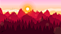 adobe crimson Illustrator MORNING mountains pink record scene Sunrise vinyl