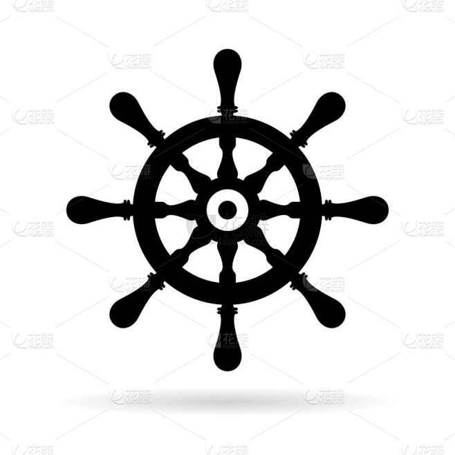 船方向盘矢量图标
