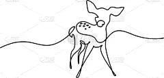 婴儿,幼兽,鹿,幽默,轮廓,白色,白色背景,可爱的,小的,概念