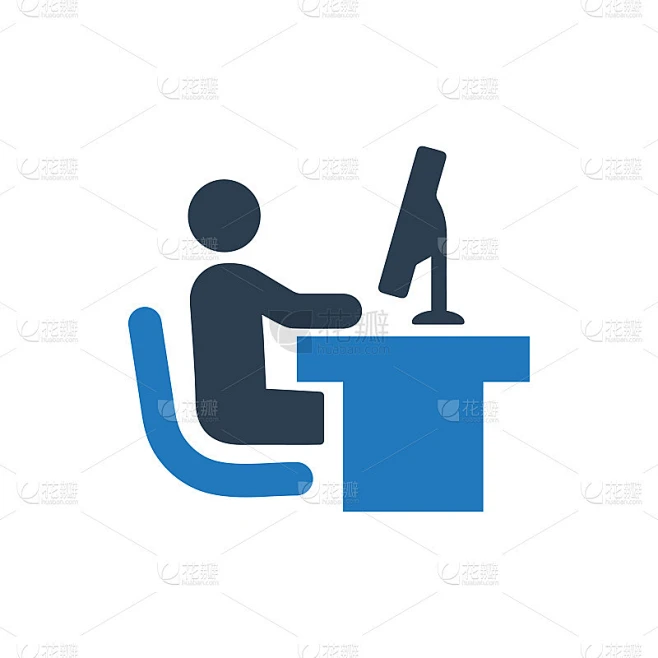 办公室工作的图标素材-花瓣网