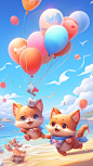 pglenn_hot_balloon_animals_on_a_beach_in_the_style_of_2d_game__36b63d20-7bb7-4ca4-9883-0c61103be512