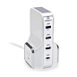 Atomi Power Tower Plus 4-Port USB/2 Wall Outlet Desktop Charger with Qualcomm 3.0 Quick Charge, White