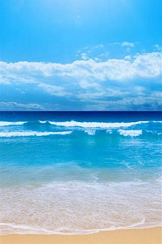 唯美沙滩海景风光手机壁纸320x480