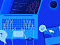 Community Hero Illustration branding ui art server water geometric ocean app tech flat vector texture icon illustration