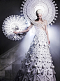 Madonna : Layered and cutout dress and halos created for a surreal shoot with Photographer Luke Kirwan, published in 125 Magazine.