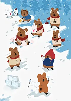 柿子椒熊 冬日壁纸 ️