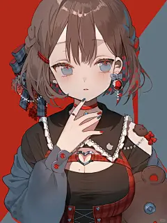 二次元清冷甜妹来啦‼️浅色系插画天花板