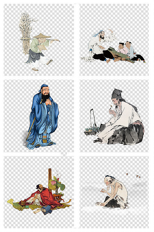 国画古代画卷国学学校-众图网