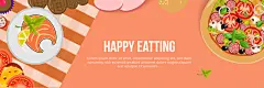 健康食物banner 煎鸡蛋 生鱼片 童趣 蘑菇 食物 饮食 香料 香草 高清背景 背景 设计图片 免费下载 页面网页 平面电商 创意素材