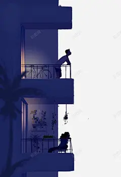 插画夜所思 创意素材