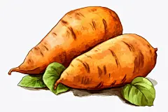 溏心蜜薯手绘红薯番薯粗粮食物插画